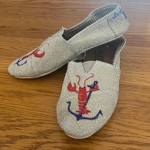 CUSTOM Hand Painted Lobster Slip-On Shoes